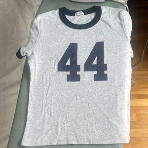 Brandy Melville Gray and Black Ringer Tee